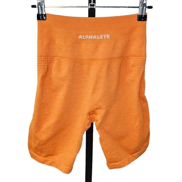 Alphalete Women's  Seamless Bike Shorts Size Small Orange Athletic Activewear - Picture 2 of 7